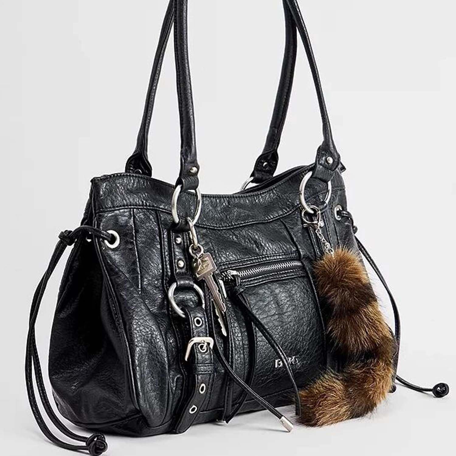 Studded Retro Shoulder Tote Bag